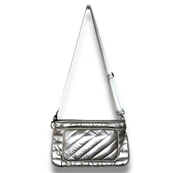 THINK ROYLN Handbags - THINK ROYLN Silver Quilted Crossbody Bag